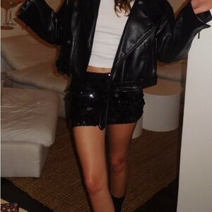 Edikted Black Sequin Micro Skirt